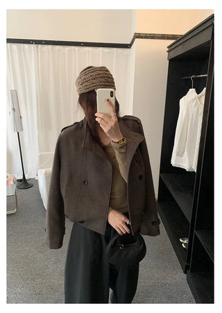 double-breasted wool coat