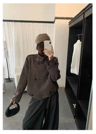 double-breasted wool coat