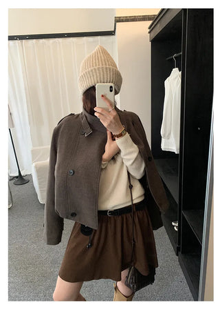 double-breasted wool coat