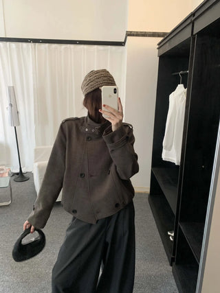 double-breasted wool coat