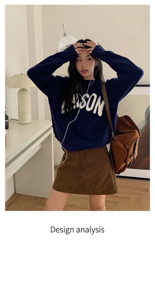 letter jacquard sweater