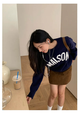 letter jacquard sweater