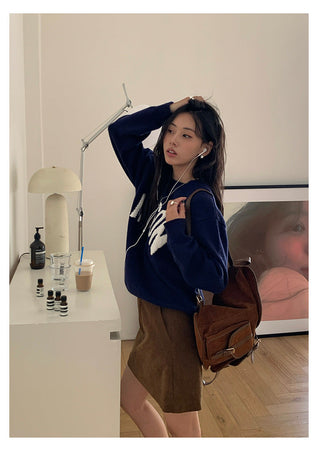 letter jacquard sweater