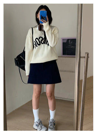 letter jacquard sweater