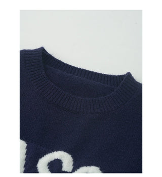 letter jacquard sweater