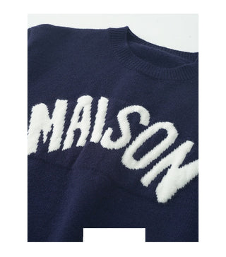 letter jacquard sweater