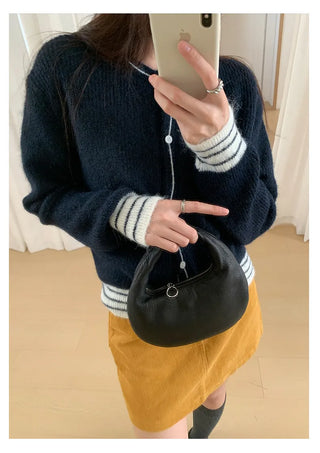 contrast sweater coat