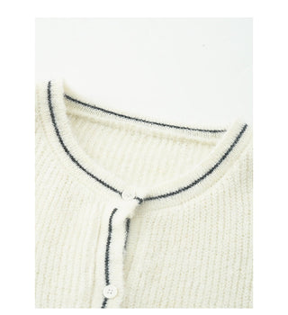 contrast sweater coat