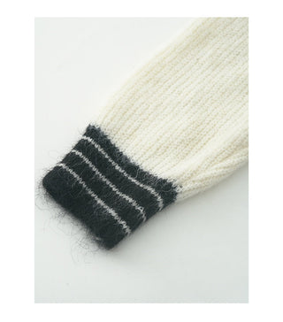 contrast sweater coat