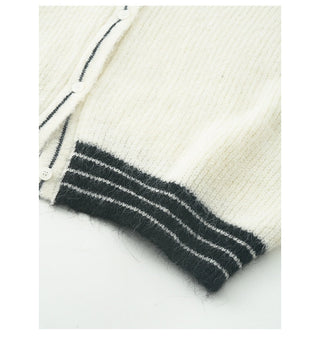 contrast sweater coat