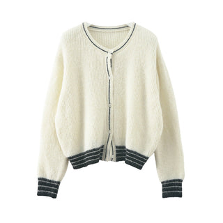 contrast sweater coat