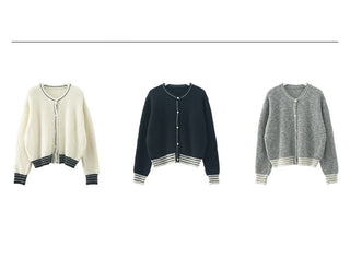 contrast sweater coat