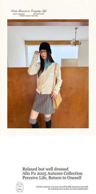 embroidered wool cardigan