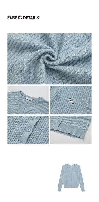 embroidered wool cardigan