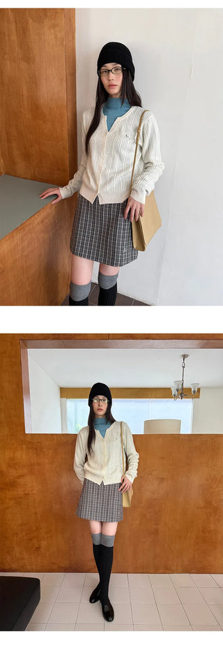 embroidered wool cardigan