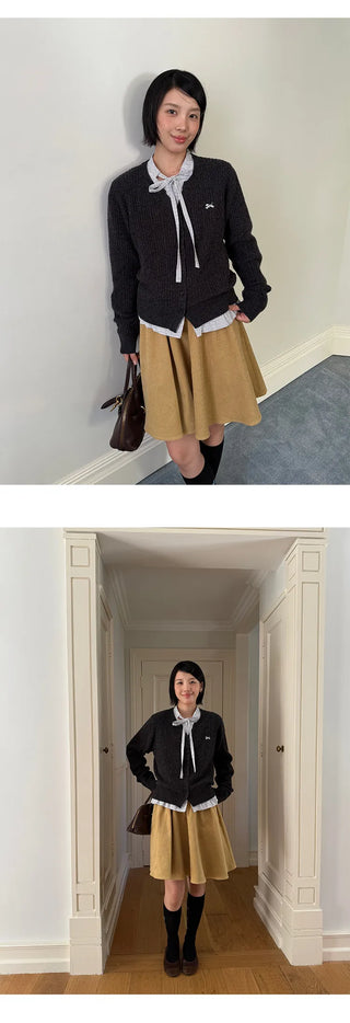 embroidered wool cardigan