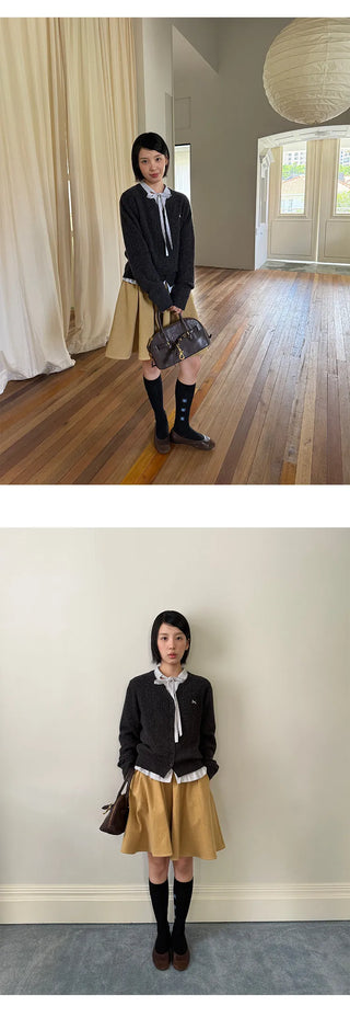 embroidered wool cardigan