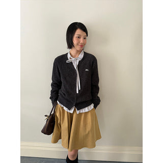 embroidered wool cardigan