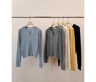 embroidered wool cardigan