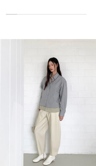 plaid layered shirt