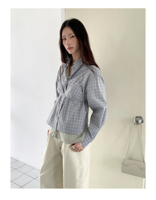plaid layered shirt