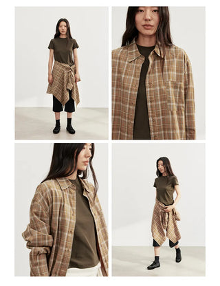 contrast plaid shirt