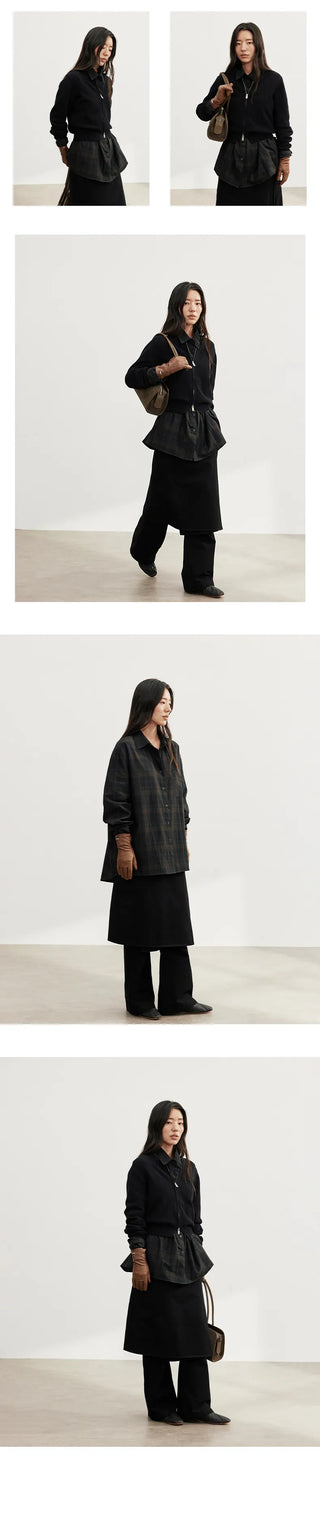 contrast plaid shirt