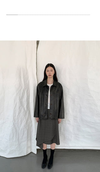 transparent leather coat