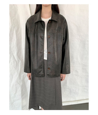 transparent leather coat