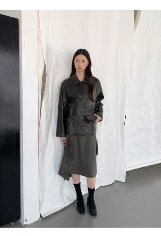 transparent leather coat