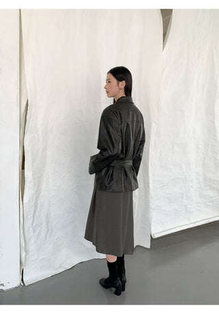 transparent leather coat