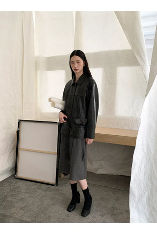 transparent leather coat