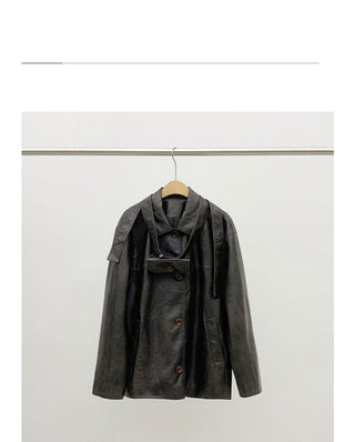 transparent leather coat