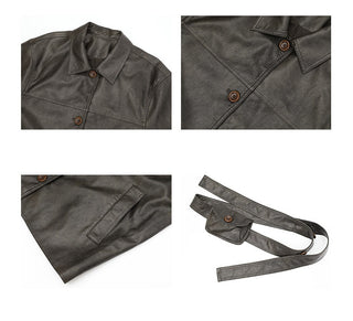 transparent leather coat