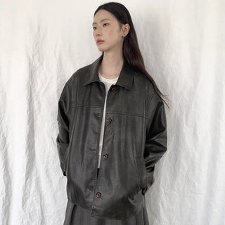 transparent leather coat