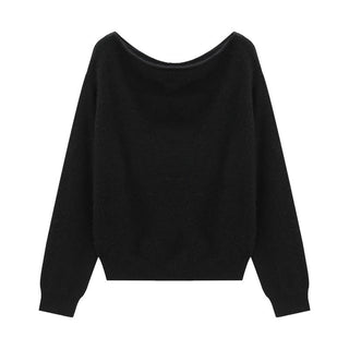 off-shoulder wool sweater
