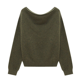 off-shoulder wool sweater