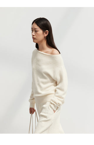 off-shoulder wool sweater