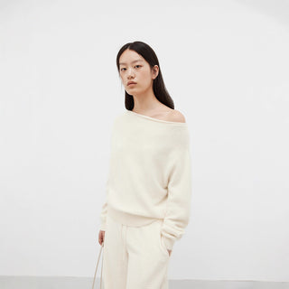 off-shoulder wool sweater