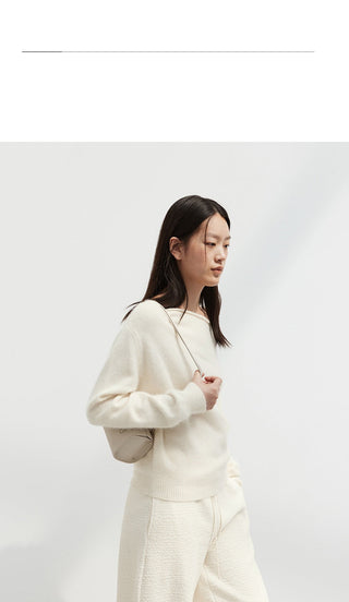 off-shoulder wool sweater