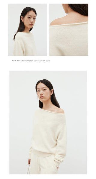 off-shoulder wool sweater