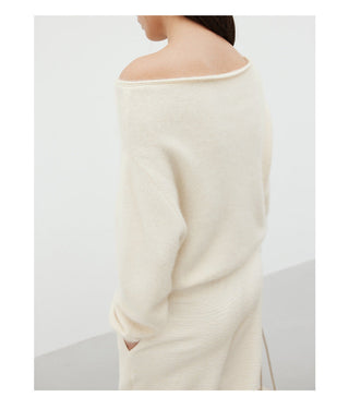 off-shoulder wool sweater