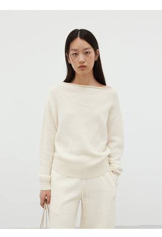 off-shoulder wool sweater