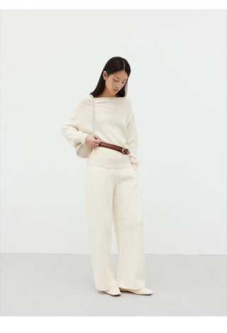 off-shoulder wool sweater