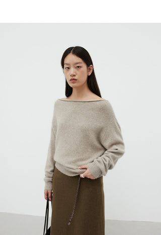 off-shoulder wool sweater