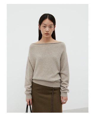 off-shoulder wool sweater