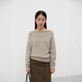 off-shoulder wool sweater
