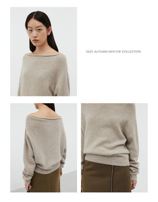 off-shoulder wool sweater