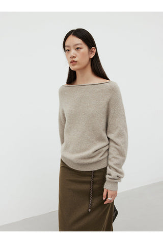 off-shoulder wool sweater