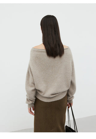 off-shoulder wool sweater